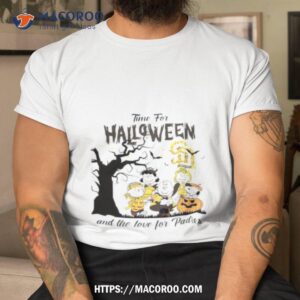Peanuts Time For Halloween And The Love For San Diego Padres Logo 2023 Shirt
