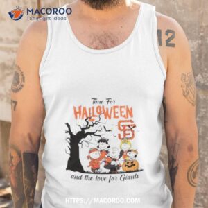 peanuts time for halloween and the love for san francisco giants logo 2023 shirt tank top