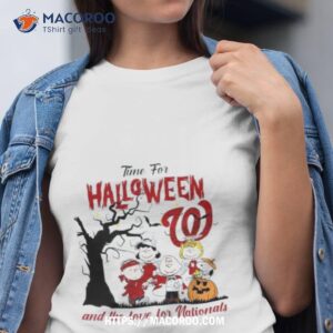Peanuts Time For Halloween And The Love For Washington Nationals Logo 2023 Shirt
