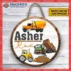 Personalised Kids Door Sign, Excavator Cement Truck Decor, Childs Room Construction Machine Dump Sign