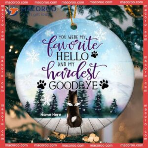 Personalized Angel Dog Lovers Decorative Christmas Ornament,my Hardest Goodbye Memorial Circle Ceramic Ornament