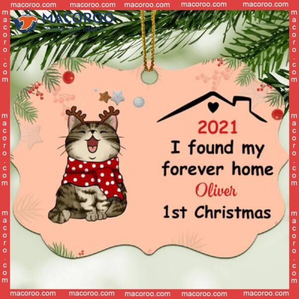 Personalized Cat Breeds Ornament,i Found My Forever Home, 1st Christmas Aluminium Ornate Ornament