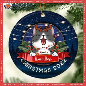 Personalized Cat Christmas Ornament,christmas 2022, Starry Night Sky