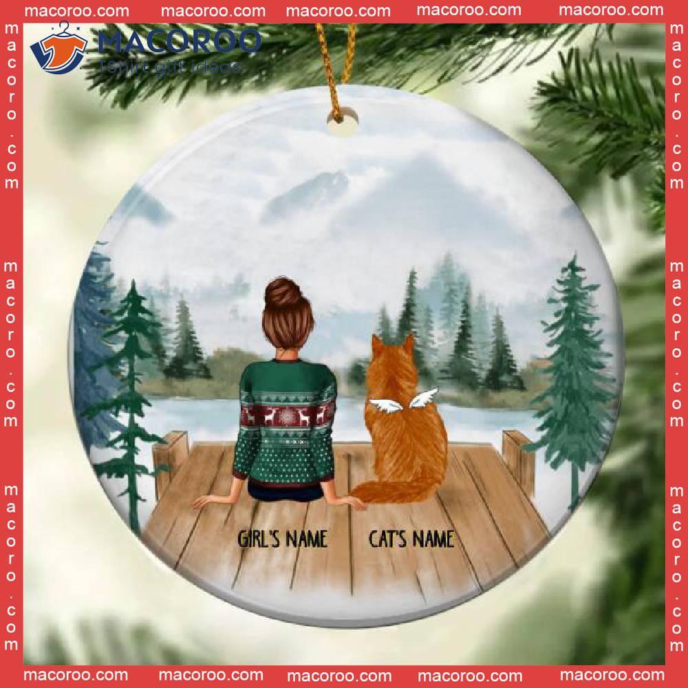 Personalized Cat Circle Ceramic Ornament, Loss Of Pet Gift, Memorial Ornament,girl & 1 Personalized Cat Circle Ceramic Ornament, Loss Of Pet Gift, Memorial Ornament,girl &