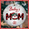 Personalized Cat Lovers Decorative Christmas Ornament,cat’s Mom Silver Snowflake Circle Ceramic Ornament