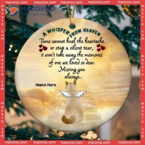 Personalized Cat Lovers Decorative Christmas Ornament,personalised A Whisper From Heaven Circle Ceramic Ornament