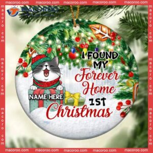 Personalized Christmas Cat Breeds Ornament, Xmas Tree Bauble,i Found My Forever Home 1st