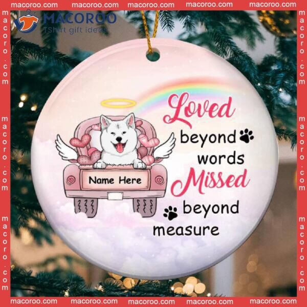 Personalized Dog Christmas Ornament,loved Beyond Words Missed Measure, On The Lovely Car With Hearts