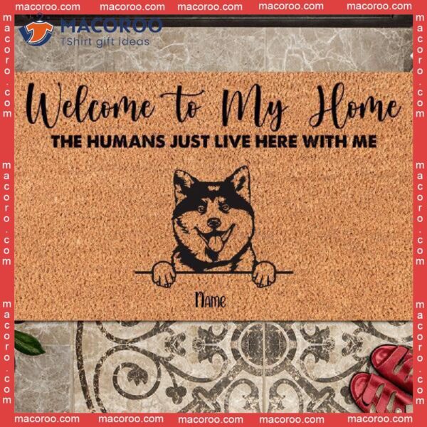 Personalized House Warming Gifts, Welcome To Our Home Custom Doormat, Gifts For Dog Lovers