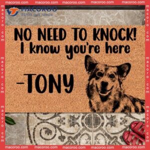 Personalized Housewarming Gifts, No Need To Knock Custom Doormat, Gifts For Dog Lovers