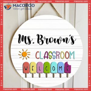 Personalized Name Classroom Welcome Teacher Wooden Signss, Christmas Gifts Ideas