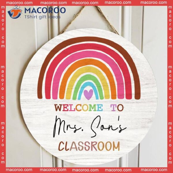 Personalized Name Teacher Door Hanger Classroom Signs, Unique Christmas Gift Ideas