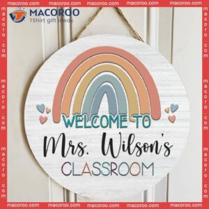 Personalized Name Welcome Classroom Teacher Wooden Signss, Best Appreciation Gift For