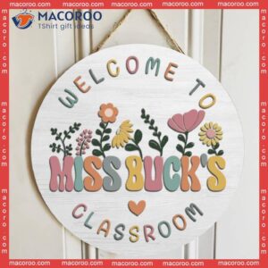 Personalized Name Welcome Sign Teacher Door Decor, Best Gift For From Student
