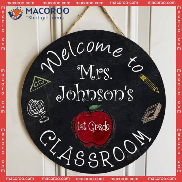 Personalized Name Welcome Teacher Signs For Classroom, Christmas Gifts Teachers