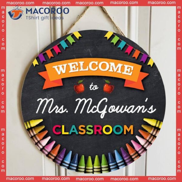 Personalized Name Welcome Teacher Wooden Signss For Classroom, Best Gifts Teachers