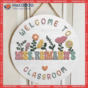 Personalized Teacher Door Sign, Appreciation Gift, Plants Classroom Welcome Name Sign