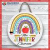Personalized Teacher Door Sign, Rainbow Appreciation Gift, Classroom Decor, Name Custom Gift