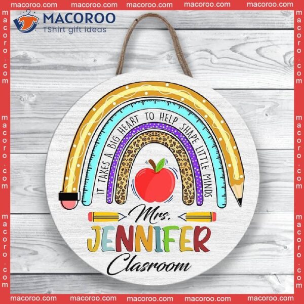 Personalized Teacher Door Sign, Rainbow Appreciation Gift, Classroom Decor, Name Custom Gift