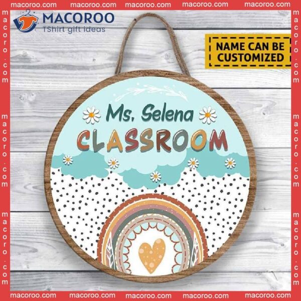 Personalized Teacher Door Sign, Rainbow Name Sign For Door, Gift, Classroom Decor, Back To School Gift