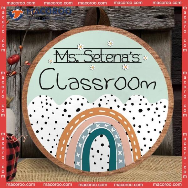 Personalized Teacher Door Sign, Rainbow Sign For Door, Classroom Decor,custom Name Hanger