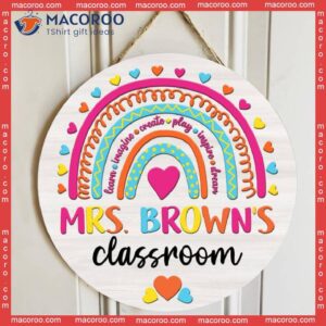 Personalized Welcome Teacher Name Signs For Door Decor, Teachers Appreciation Week Gifts
