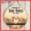 Personalized Wood Signs, Gifts For Pet Lovers, She Shed Happy Place Flower Vintage Signs