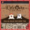 Pet Peeking From Curtain Welcome Mat, Gifts For Lovers, To Our Home Custom Doormat