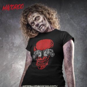 Photographer Photo Camera Skull – Funny Halloween Costume Shirt, Skeleton Head