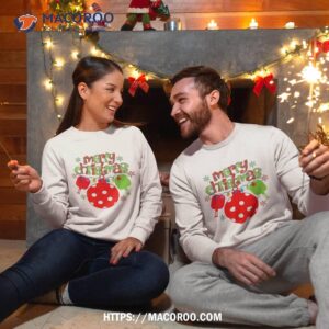 pickleball christmas paddle stocking stuffers shirt snowman gifts for christmas sweatshirt