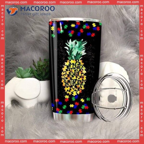 Pineapple Piece Puzzle Stainless Steel Tumbler