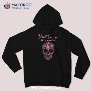 Pink Butterfly Skull Breast Cancer Awareness Halloween Shirt, Halloween Skull