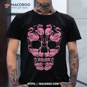 Pink Flamingo Skull Breast Cancer Awareness Halloween Shirt, Sugar Skull Pumpkin