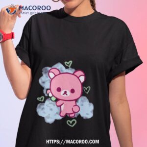 pink korilakkuma with blue clouds shirt tshirt 1