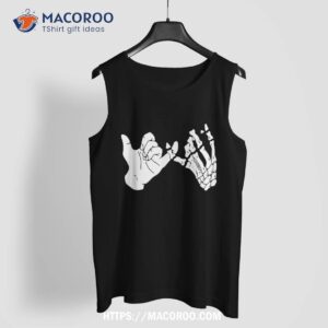 pinky promise lazy halloween costume skeleton skull bones shirt sugar skull pumpkin tank top