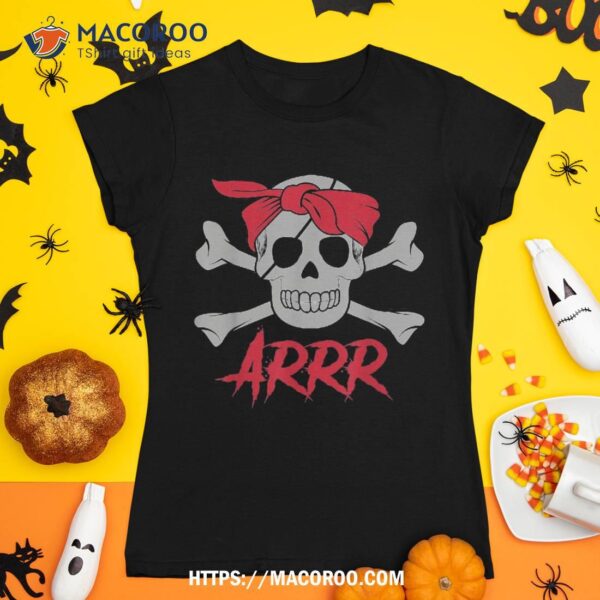 Pirate Dead Skull Wih Eye Patch Halloween Shirt, Skeleton Head