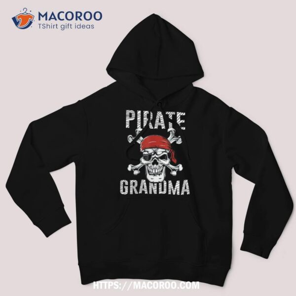 Pirate Grandma | Mom Skull Crossbones Flag Halloween Shirt, Scary Skull