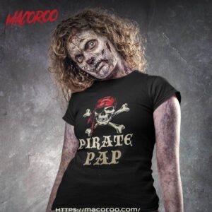 pirate pap skull costume halloween funny shirt scary skull tshirt