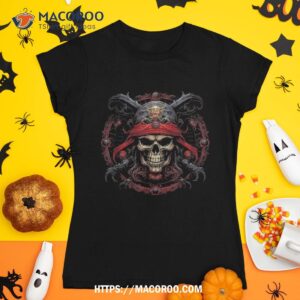 pirate skull crossbones halloween costume shirt skeleton head tshirt 1