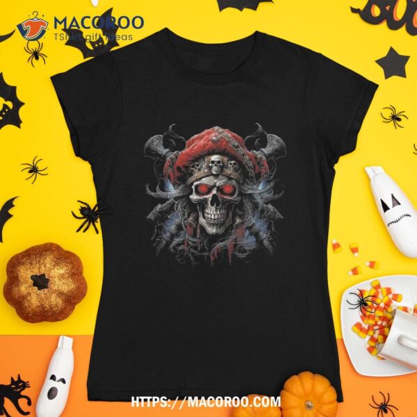 Pirate Skull Crossbones Halloween Costume Shirt, Skeleton Masks