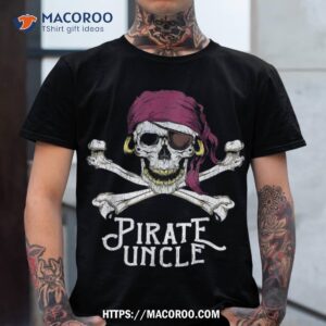 Pirate Uncle Jolly Roger Crossbones & Skull Halloween Shirt, Skull Pumpkin