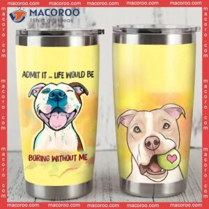 pitbull dog stainless steel tumbler 0 1