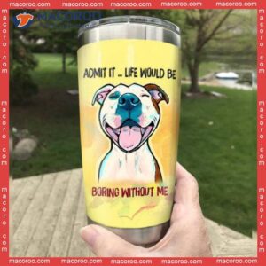 pitbull dog stainless steel tumbler 1 1