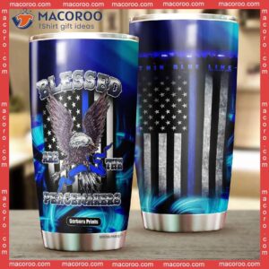 police blessed are the peacemakers american flag stainless steel tumbler 1