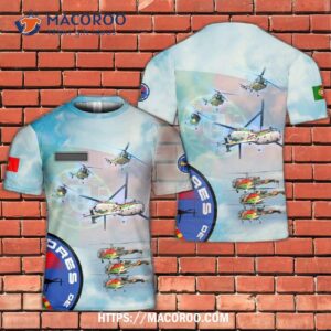 Portuguese Air Force Rotores De Portugal Helicopter Flight Demonstration Team 3D T-Shirt