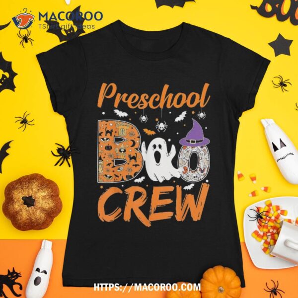Preschool Boo Crew Teacher Student Halloween Shirt, Skeleton Masks