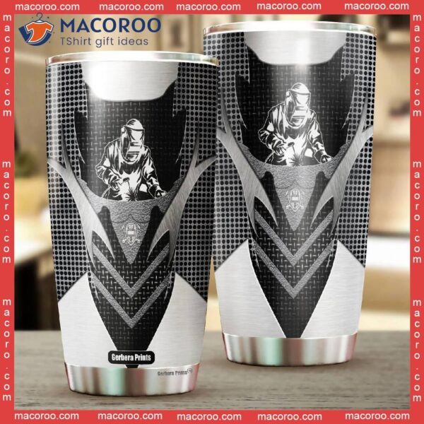 Professions Job Welder Black And White Stainless Steel Tumbler