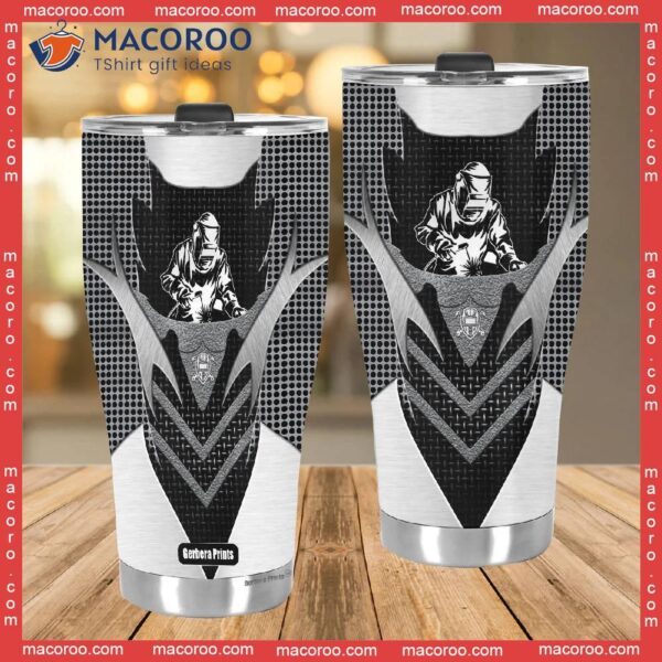 Professions Job Welder Black And White Stainless Steel Tumbler