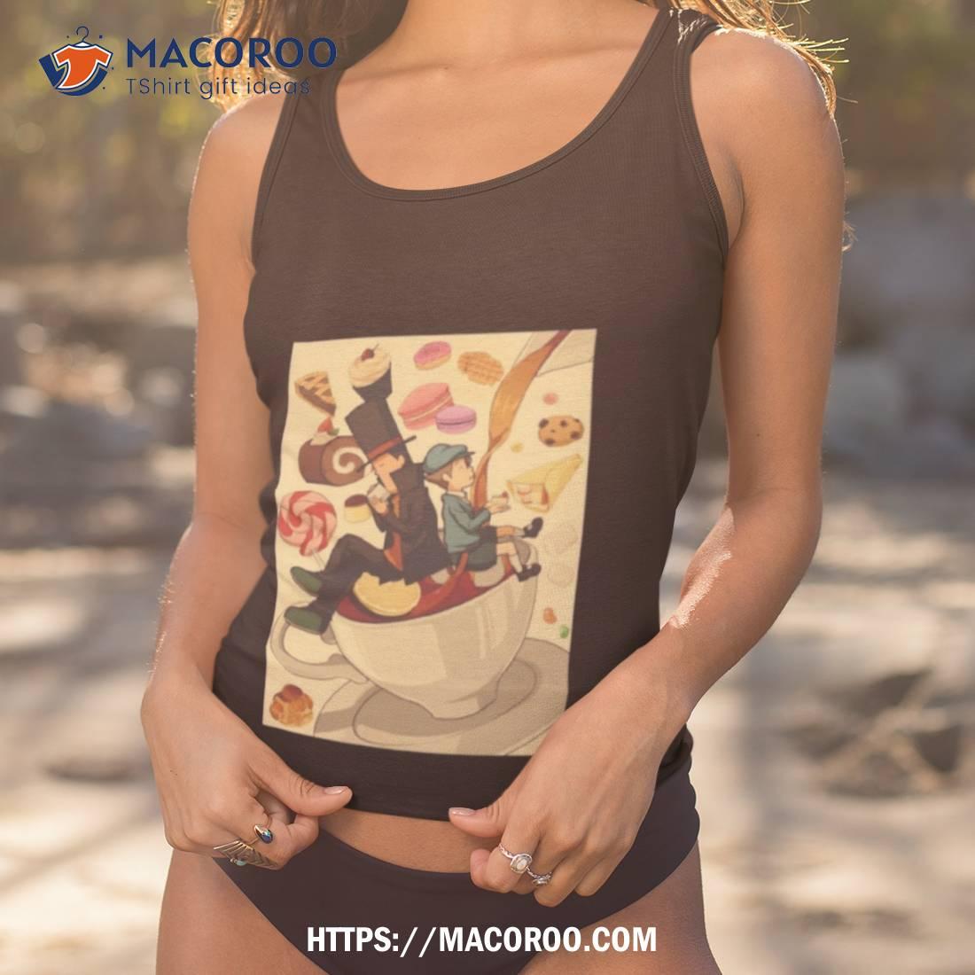 Professor Layton And Luke Coffee Fanart Art Design Shirt Professor Layton And Luke Coffee Fanart Art Design Shirt