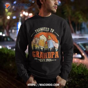 promoted to grandpa est 2024 retro fathers day new shirt cute father s day gifts sweatshirt